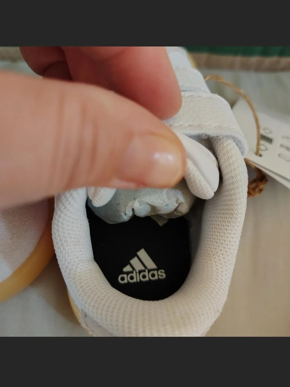 adidas White Sneakers with Pink Stripes and Gum Soles - Kids